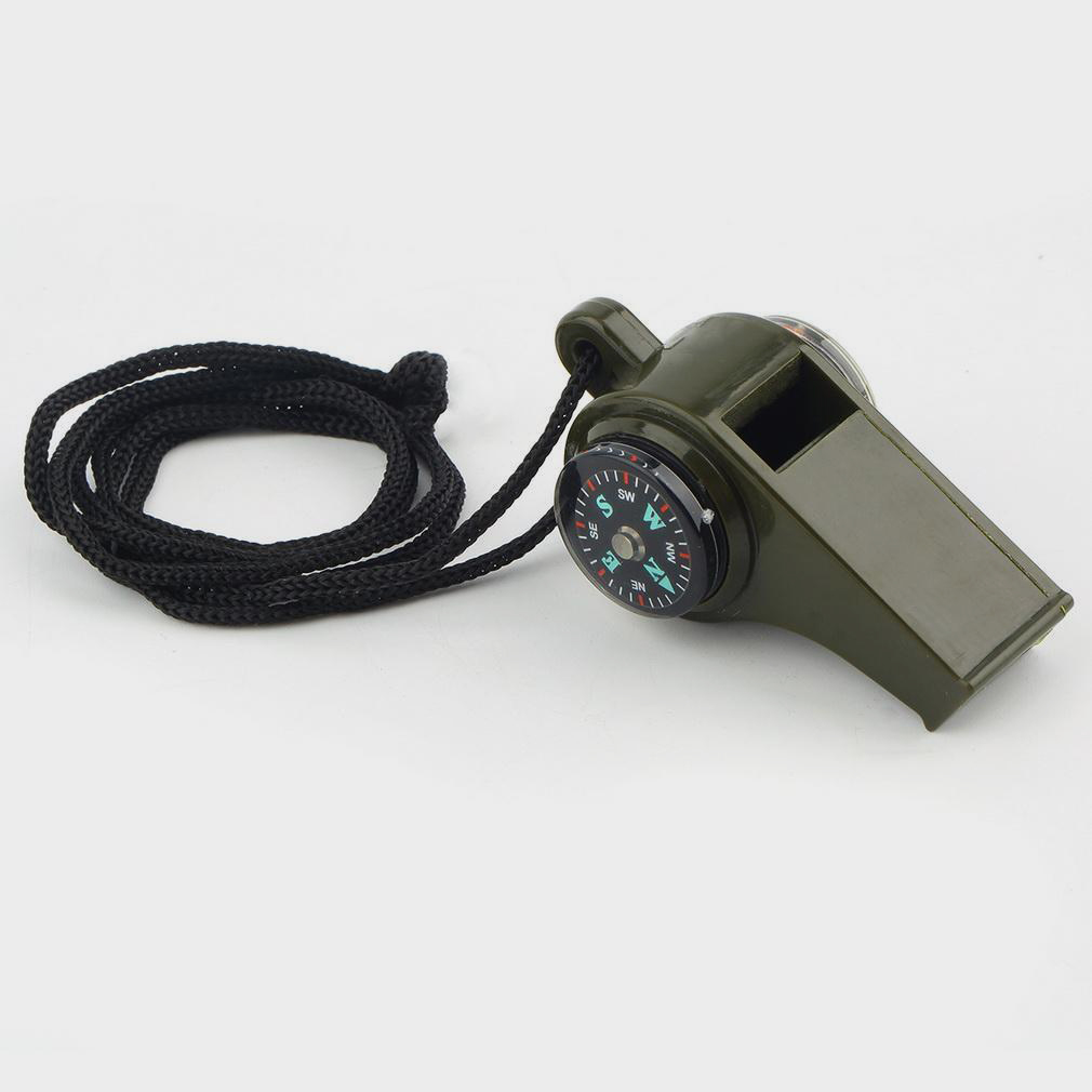 Cikuso 3 in 1 Survival Whistle with Compass Thermometer 